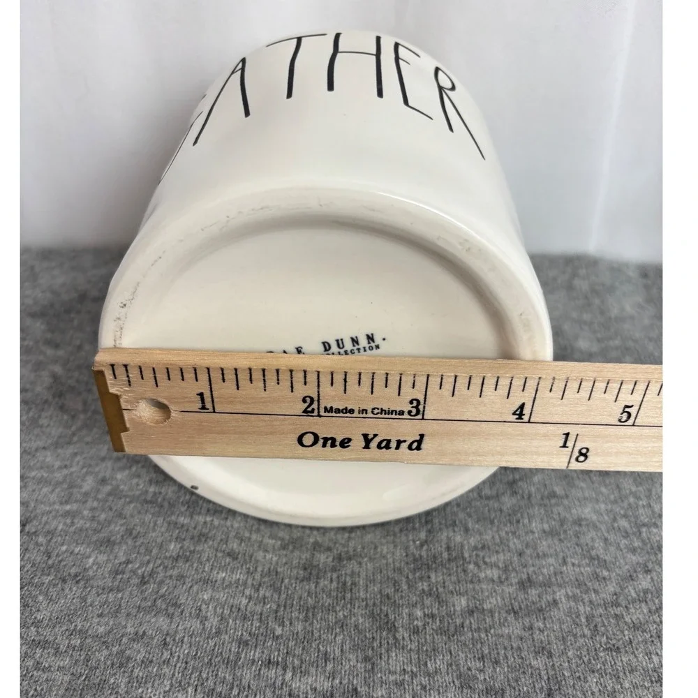 Rae Dunn GATHER Ceramic Canister Ivory Farmhouse Jar with Lid Artisan Collection